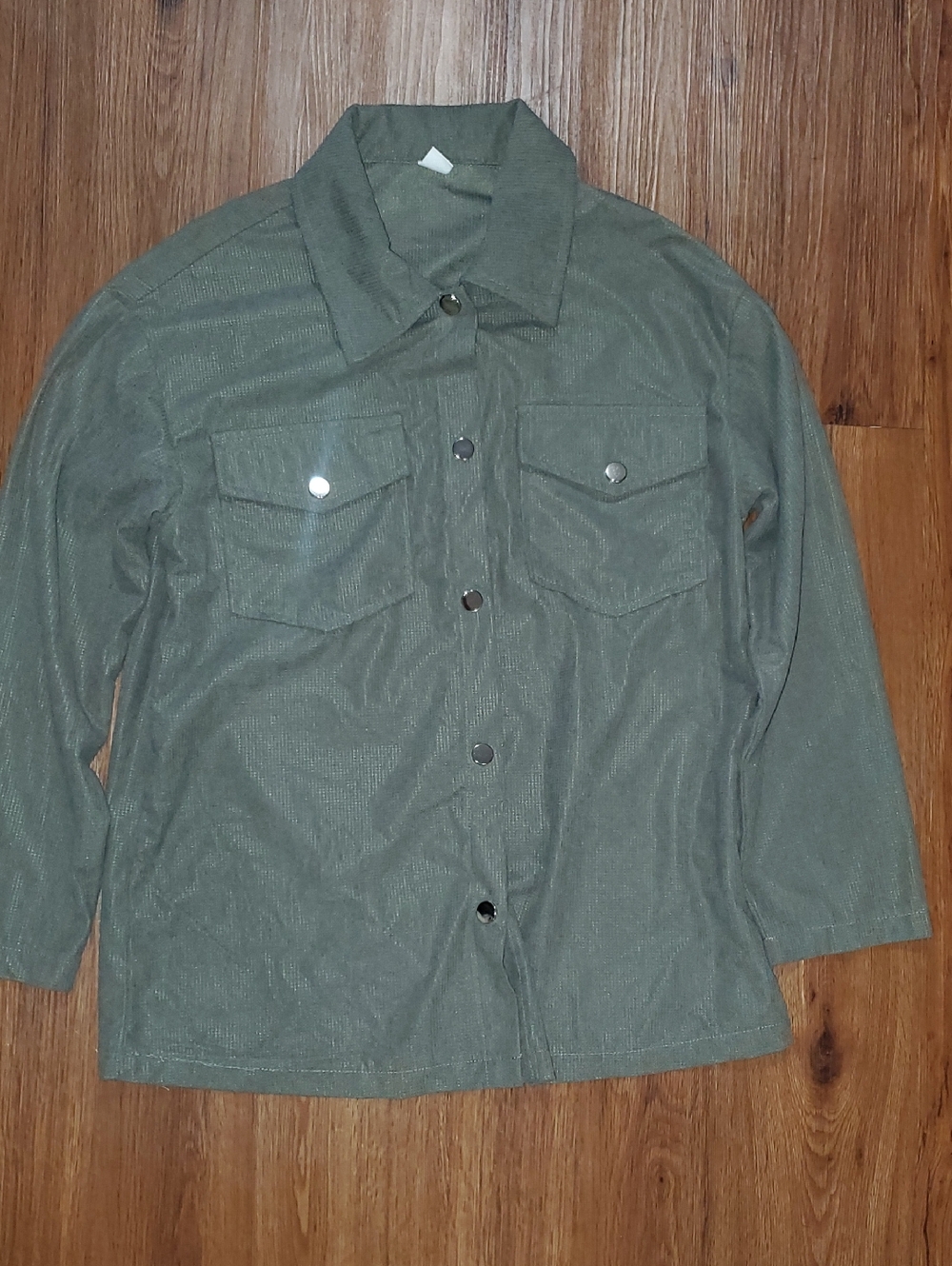 LAST CHANCE Olive Green Button-Front Utility Jacket